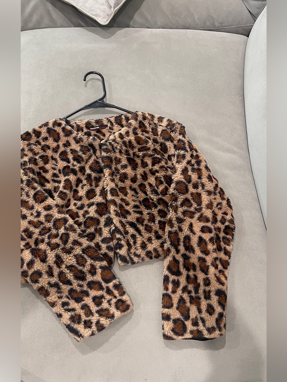 Love Culture Leopard Print Faux Fur Kids Jacket - Brown/Black